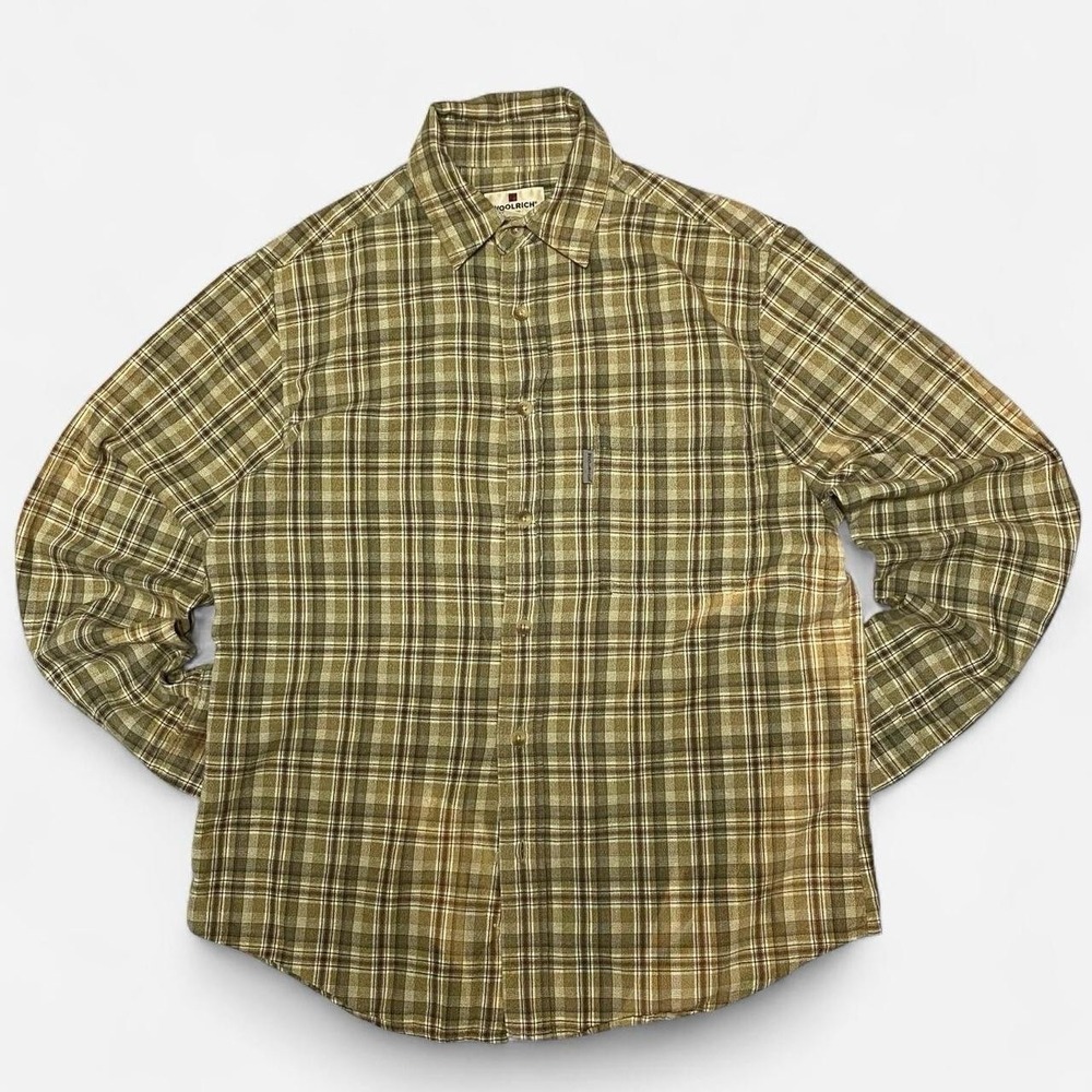 Vintage Woolrich beige, brown and green flannel shirt
